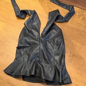 Heartloom Black Leather Peplum Jacket